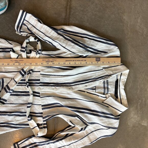 Zara woman long striped linen mix dress XS - Picture 5 of 6